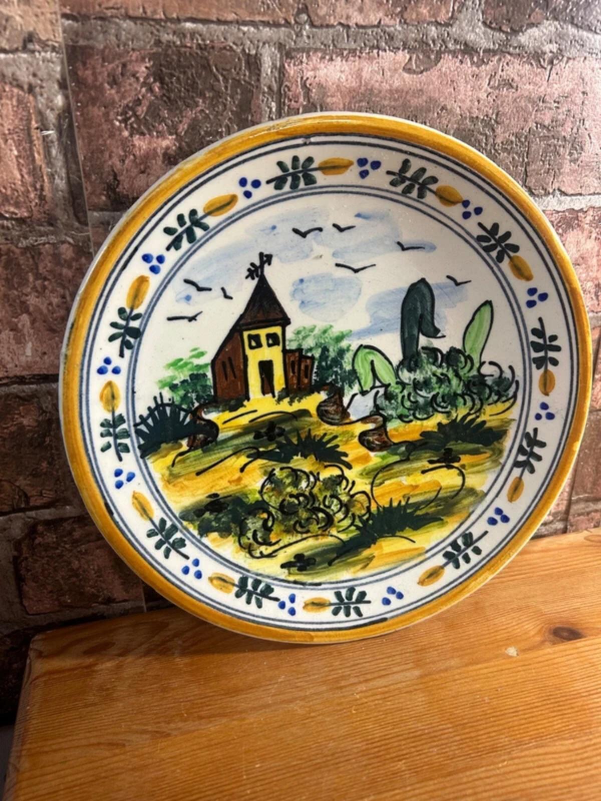 Colmbra Style Portugese Hand Painted Plate
