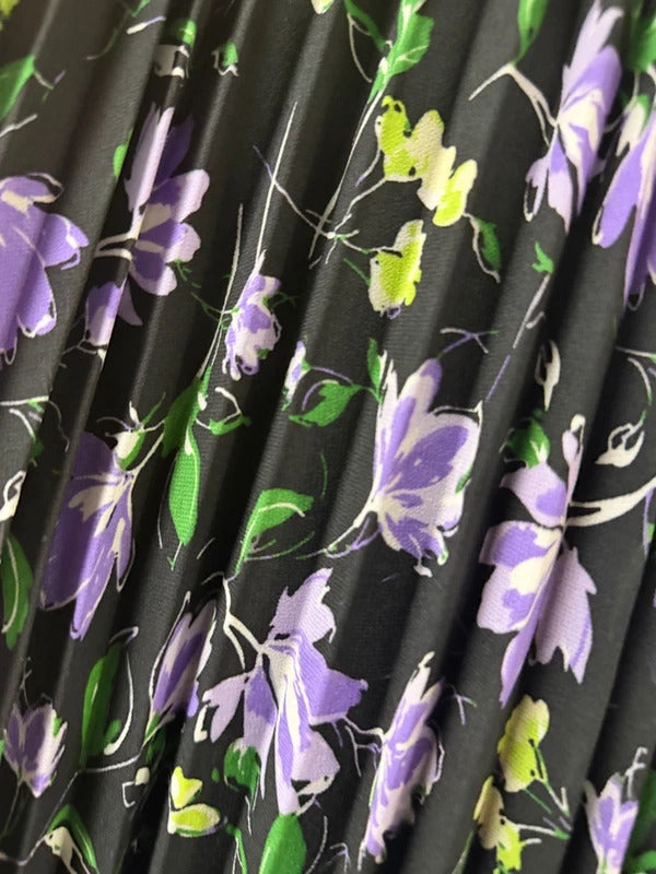 Cotton Traders Purple Floral Midi Skirt - Size 14