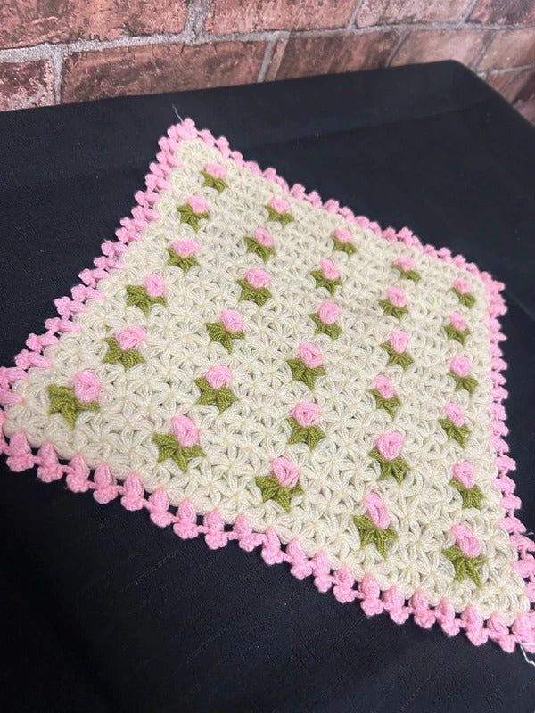 Crochet Pink and Cream Square