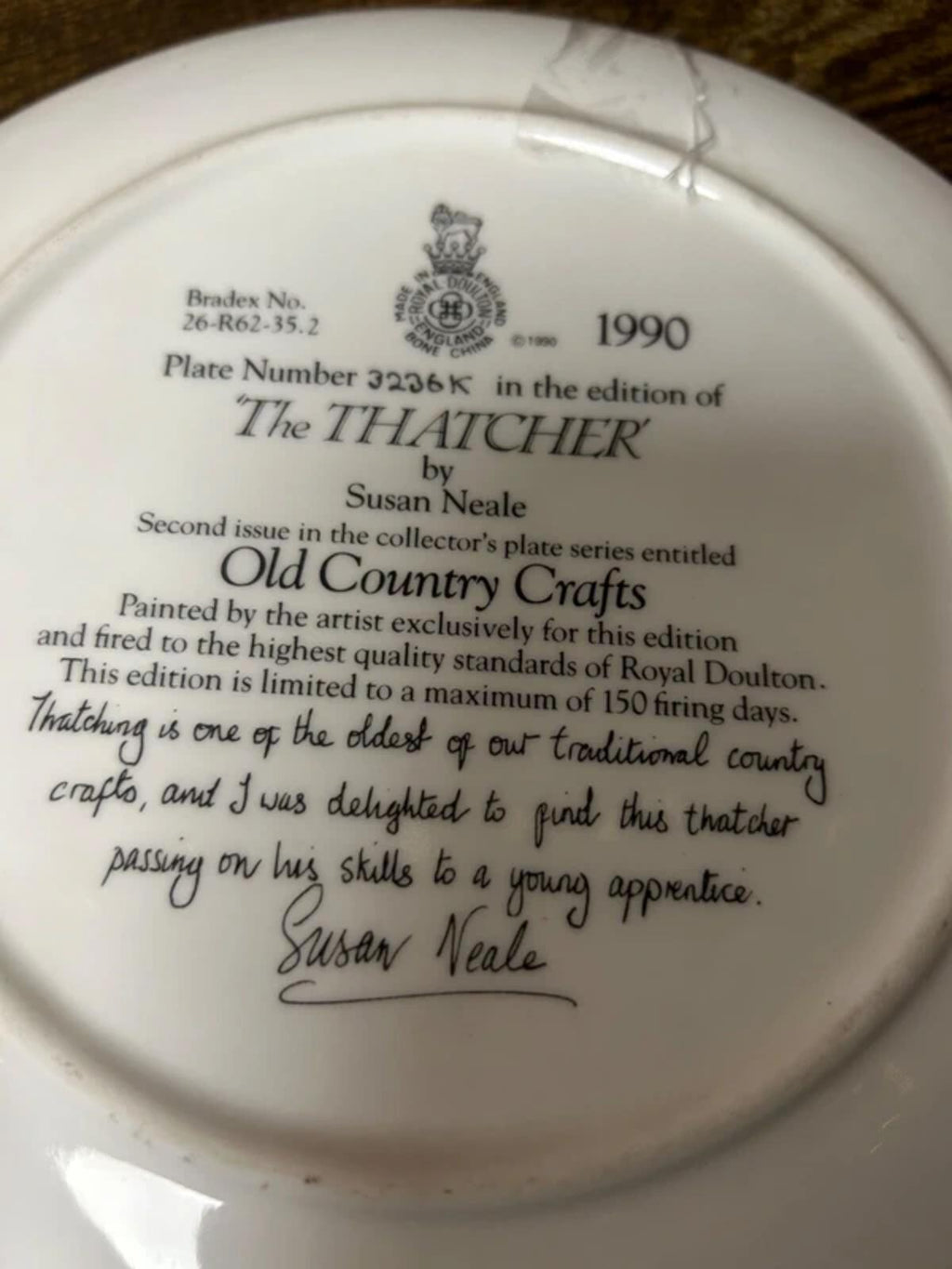 Royal Doulton The Thatcher Collectable Plate