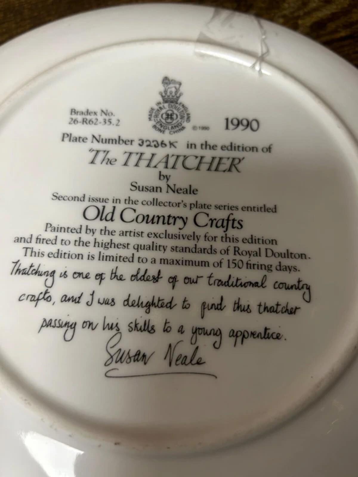 Royal Doulton The Thatcher Collectable Plate
