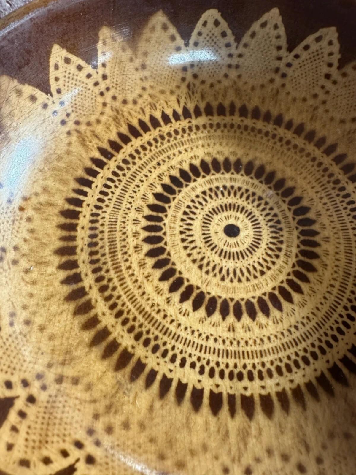 Vintage Wooden Patterned Boho Chic Tall Fruit Bowl