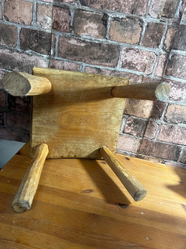 Vintage Hand Carved Milking Stool
