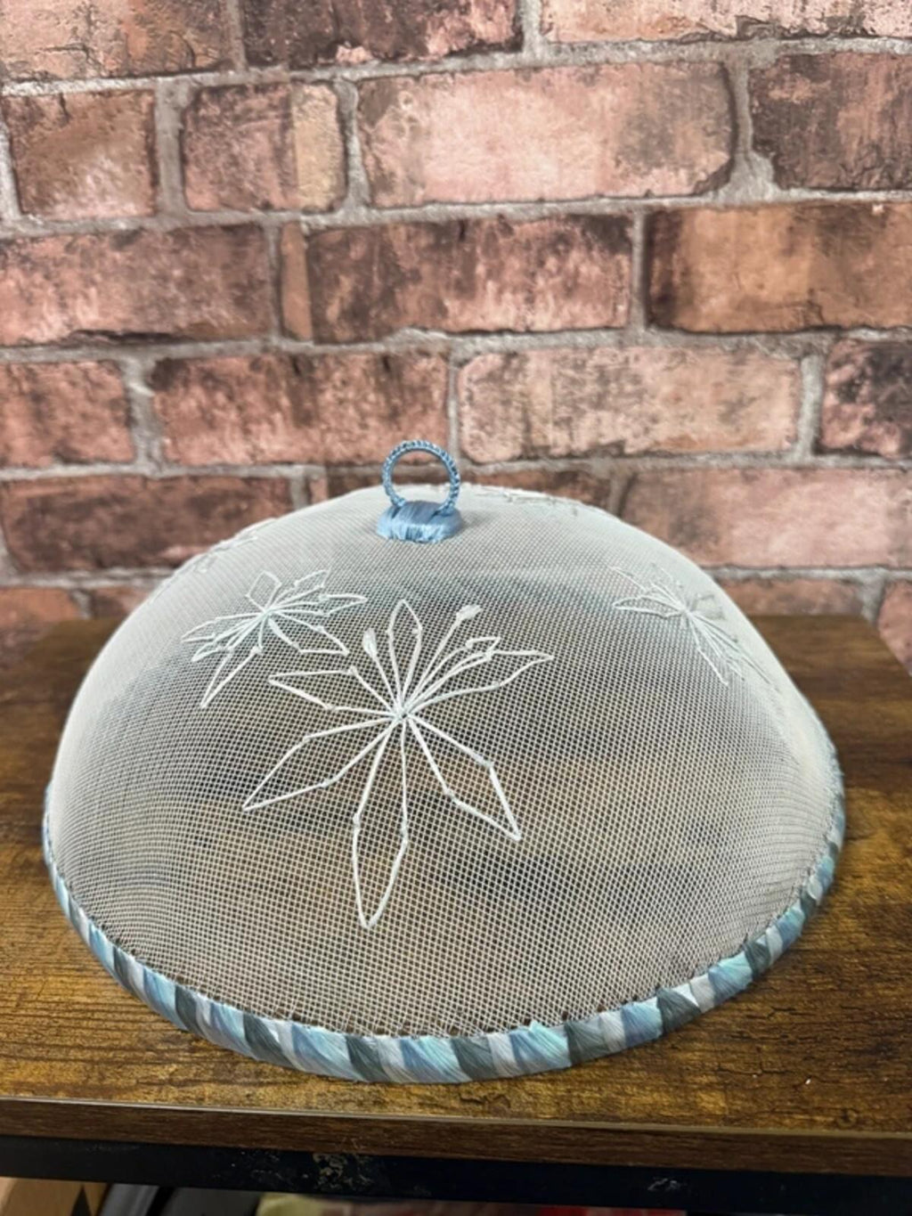 Blue Floral Embroidered Food Tent