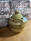Hand Spun Stoneware Honey Pot + Lid