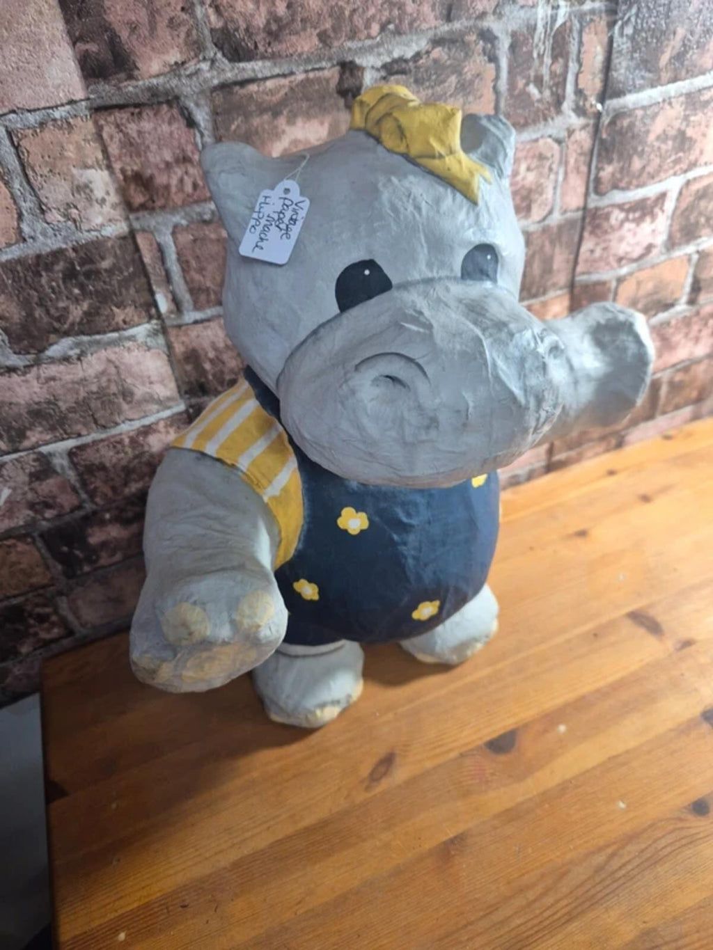 Vintage Paper Mache Hippo