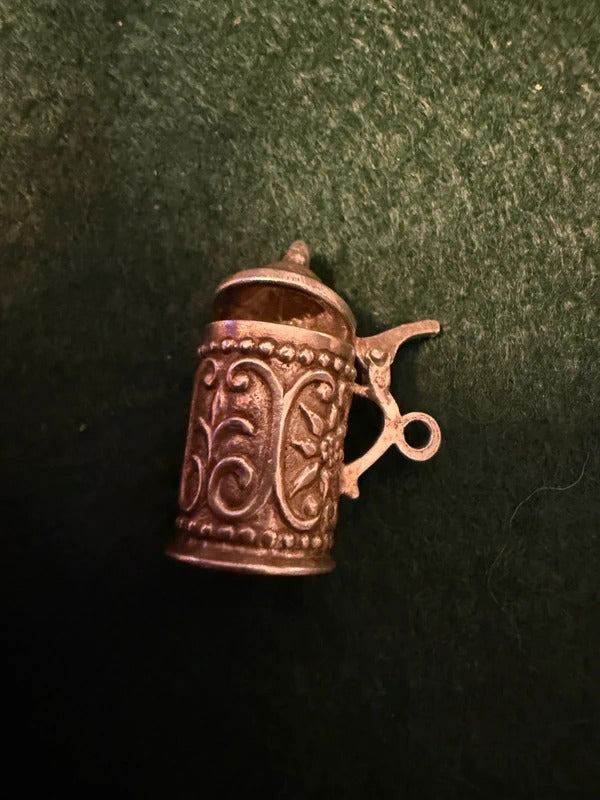 Sterling Silver Vintage Tankard Charm - 2.7g
