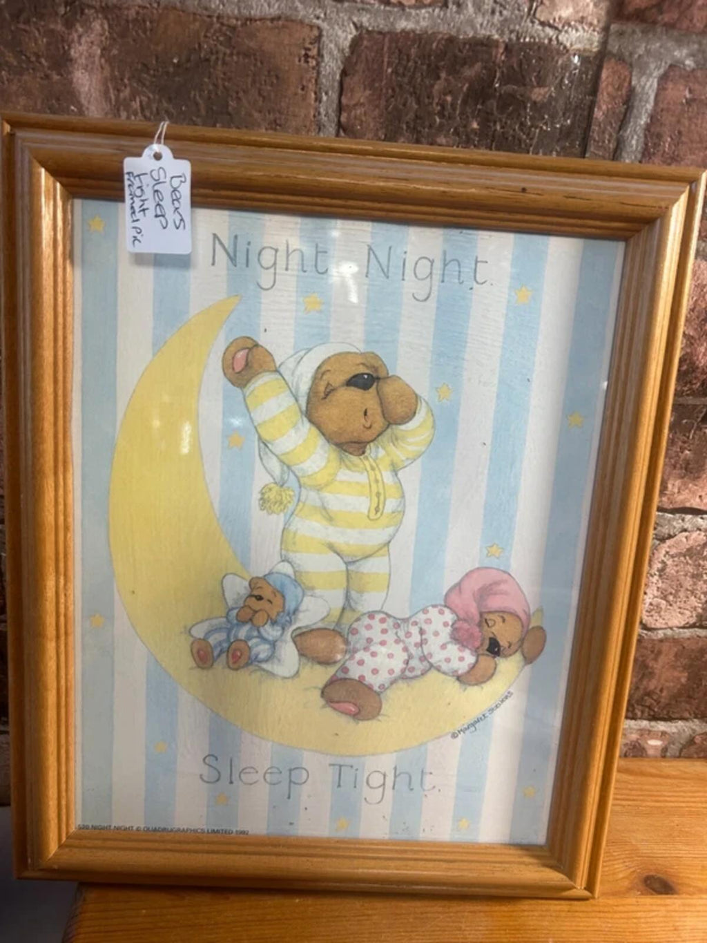 Bears Vintage Sleep Tight Framed Print
