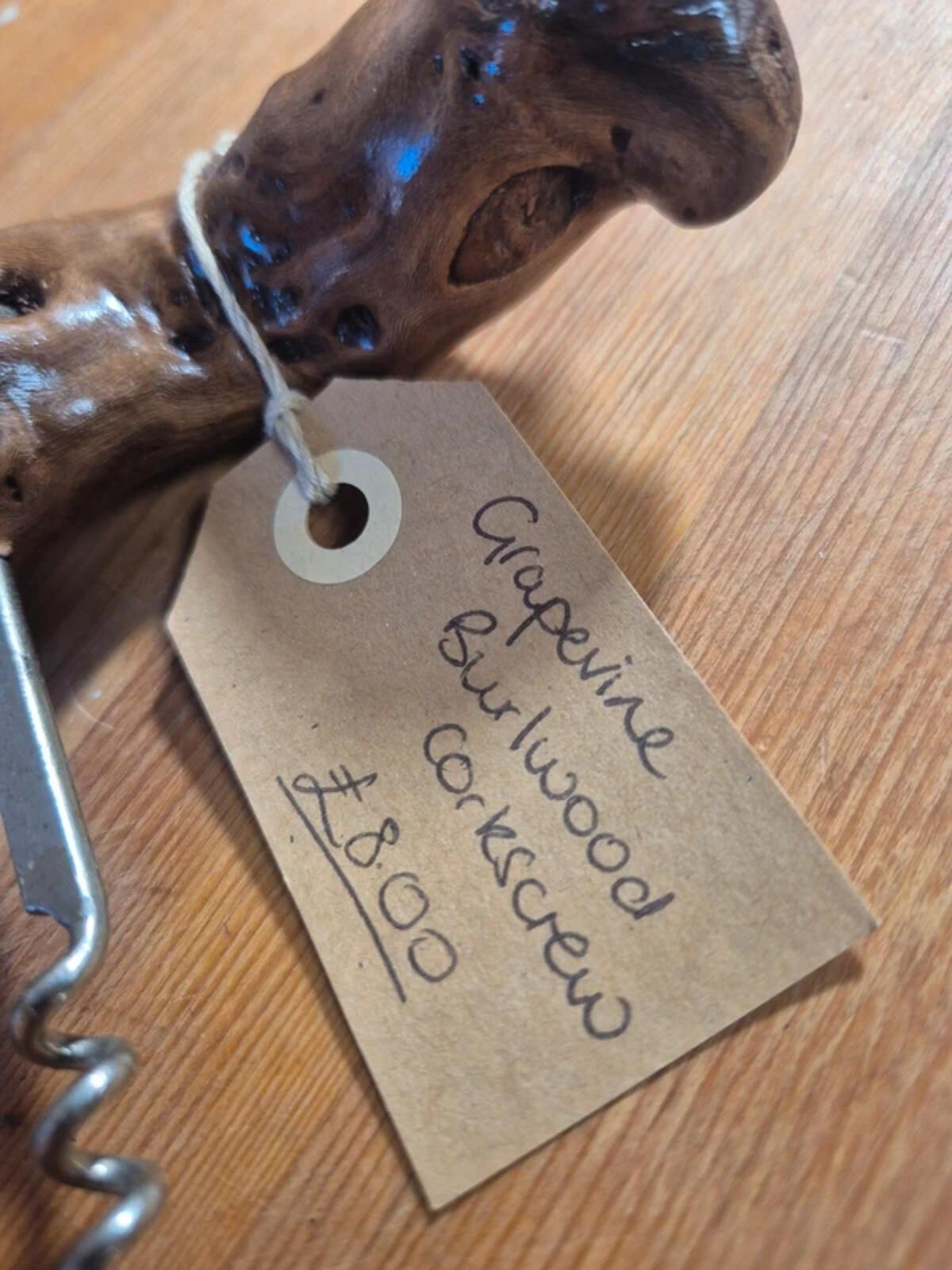Grapevine burlwood corkscrew