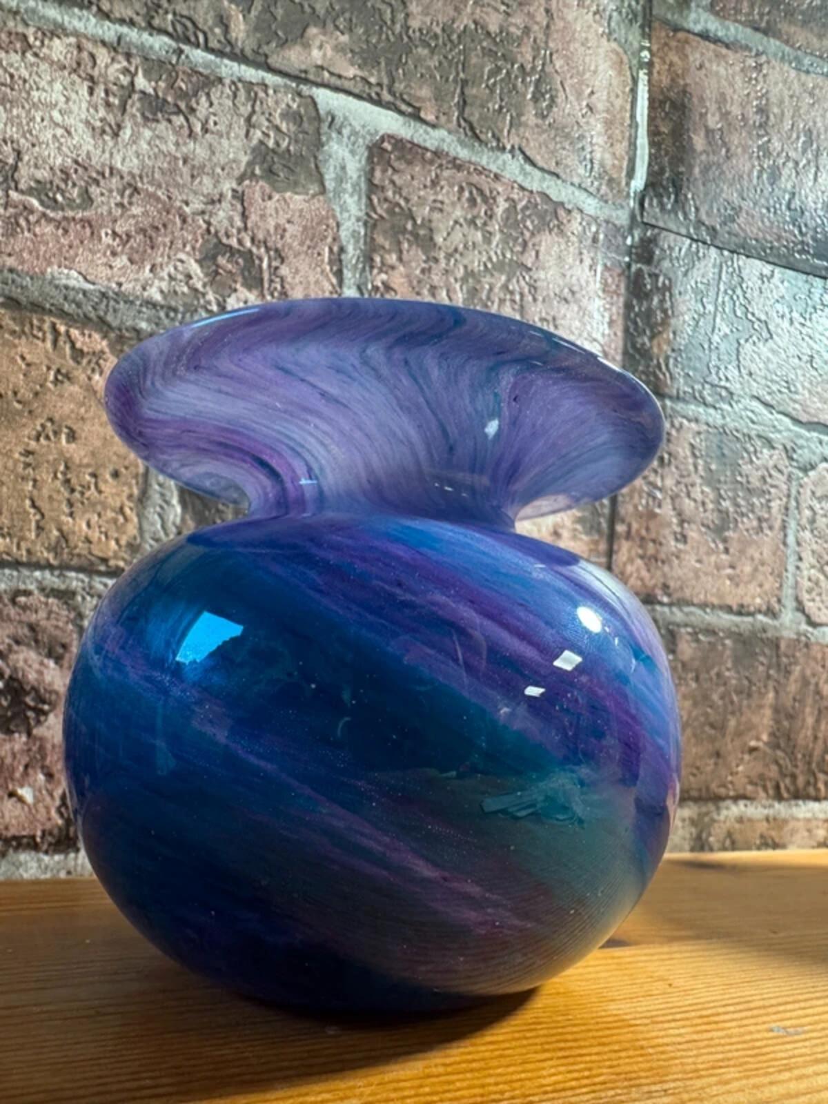 Alum Bay Glass Purple Swirl Vintage Vase