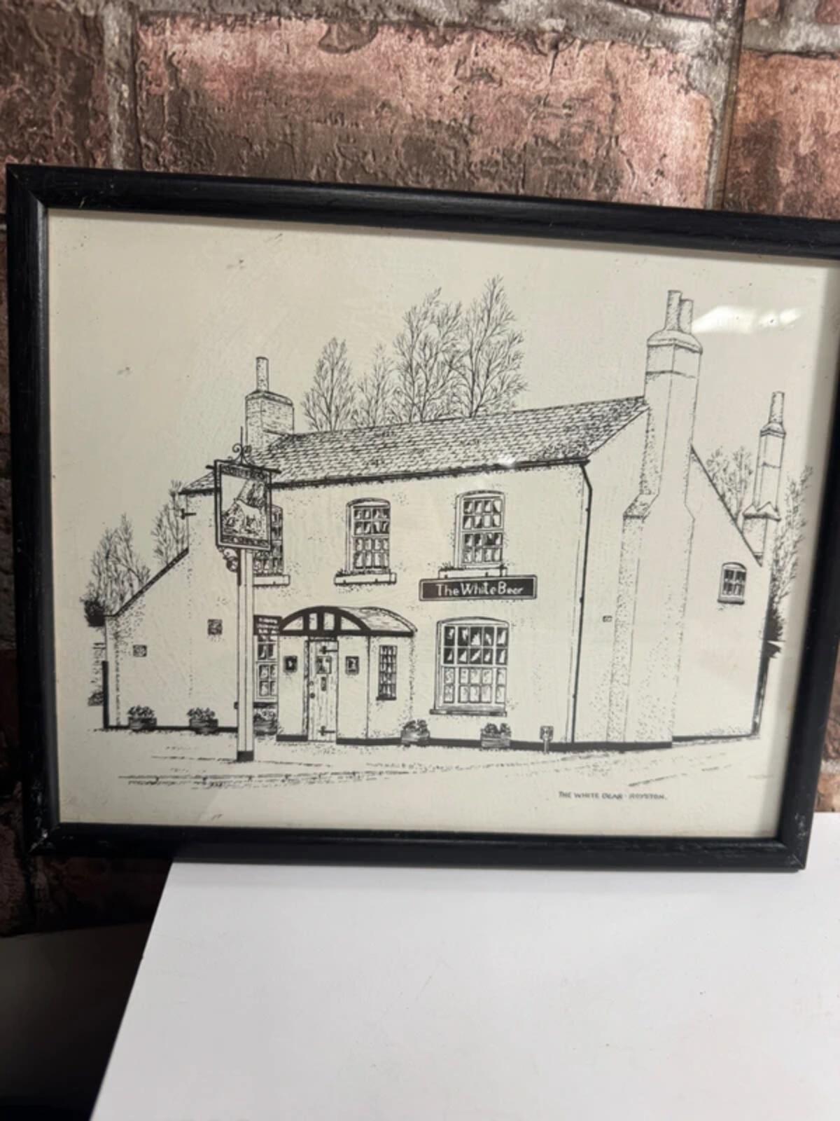 Set of Four Vintage Black and White 'Royston" Prints