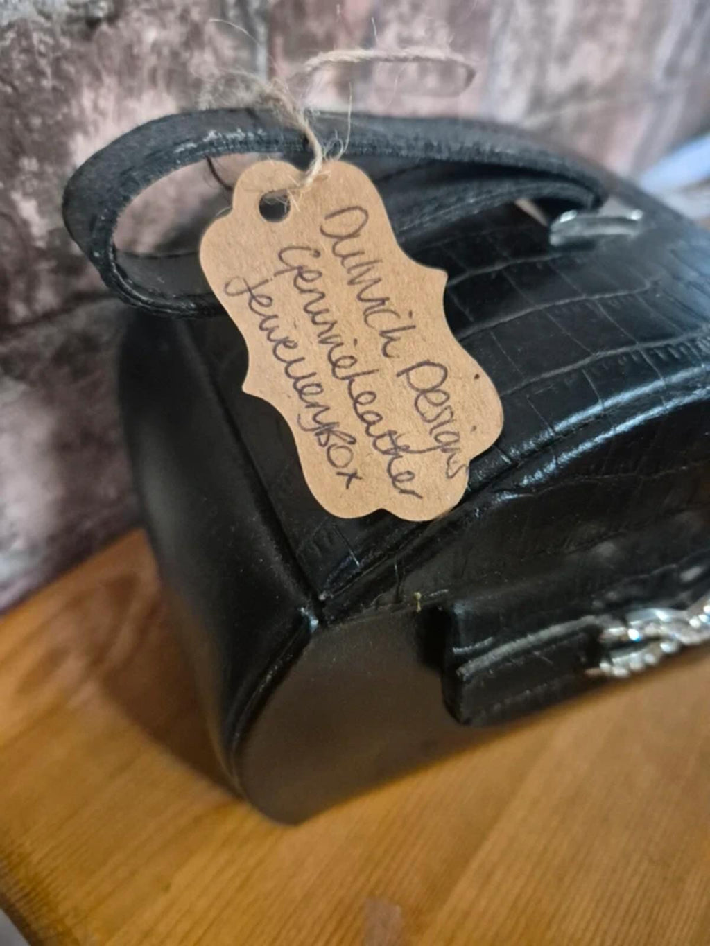 Dulwich Designs black leather jewellery box