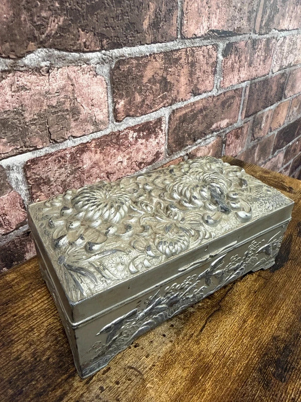 Antique Japanese Metal Jewellery Box