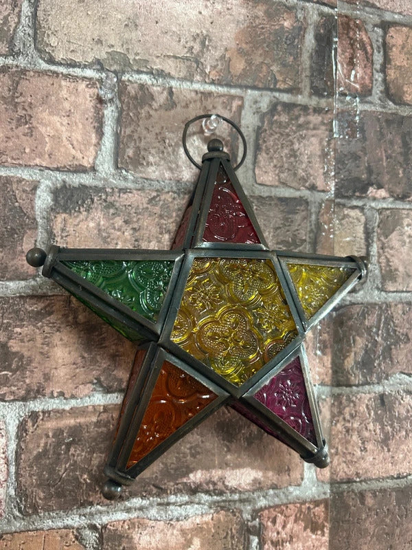 Moroccan Star Glass Tealight Holder