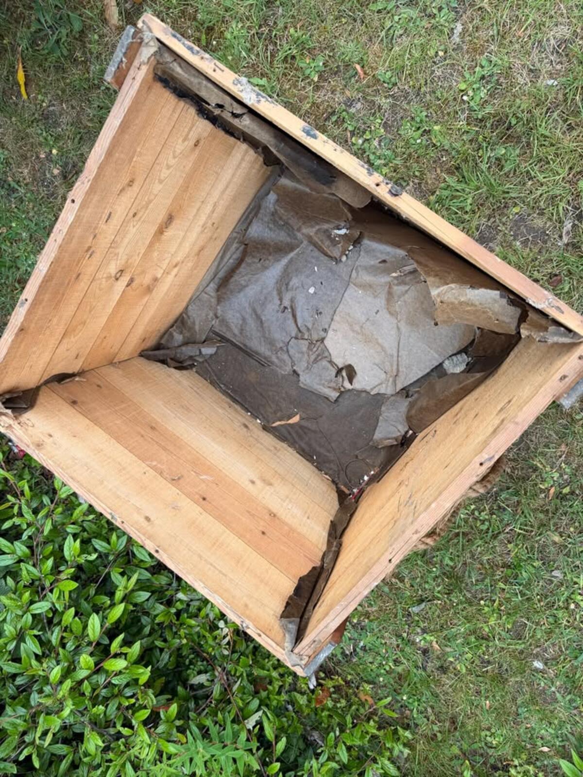 Vintage Reclaimed Pine Box with Rope Handles