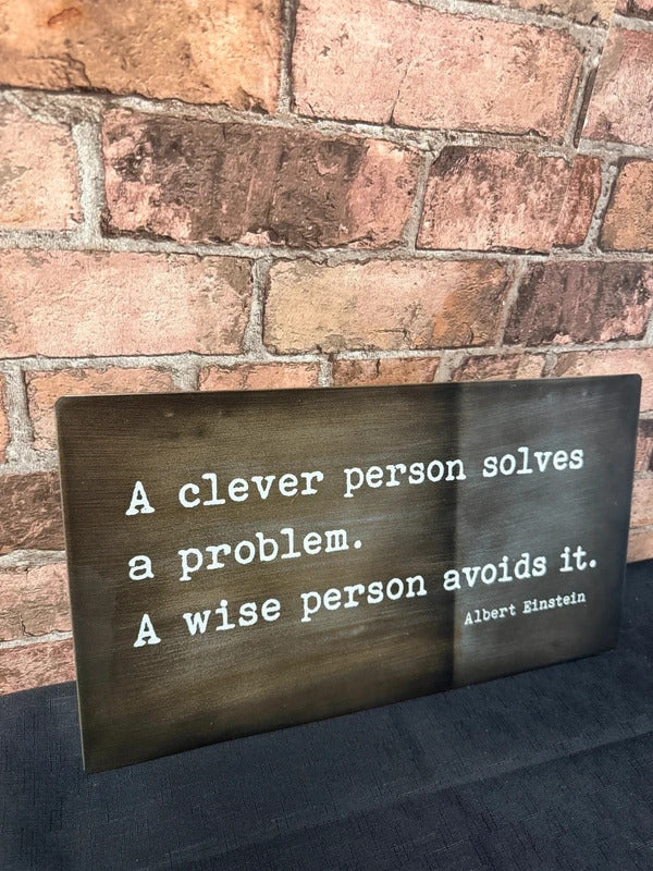 Albert Einstein Metal Quote Sign