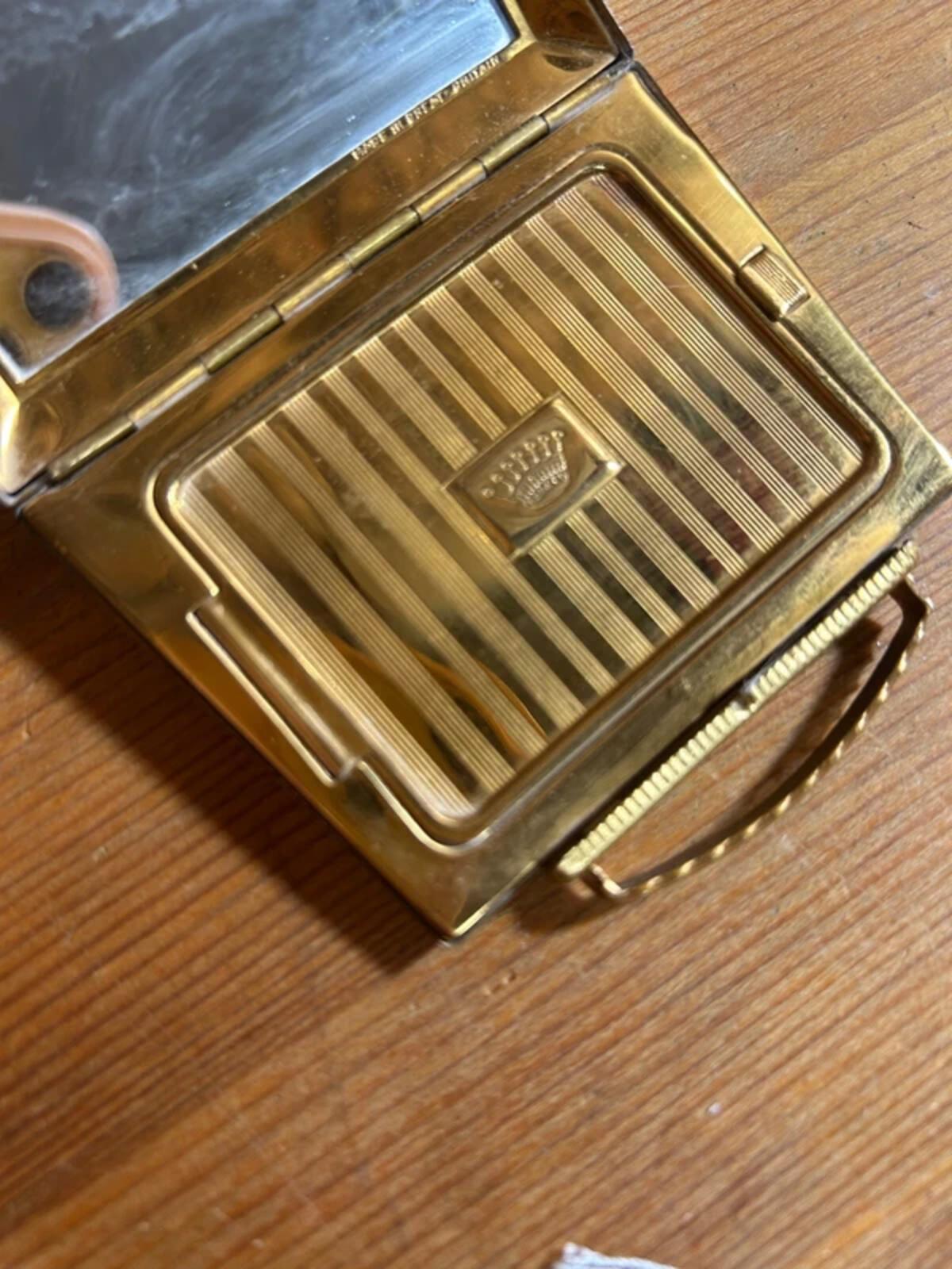Vintage Mascot Powder Compact Handbag Map