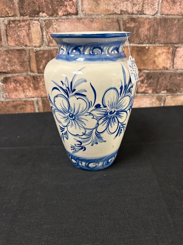 Blue and White Floral Vase
