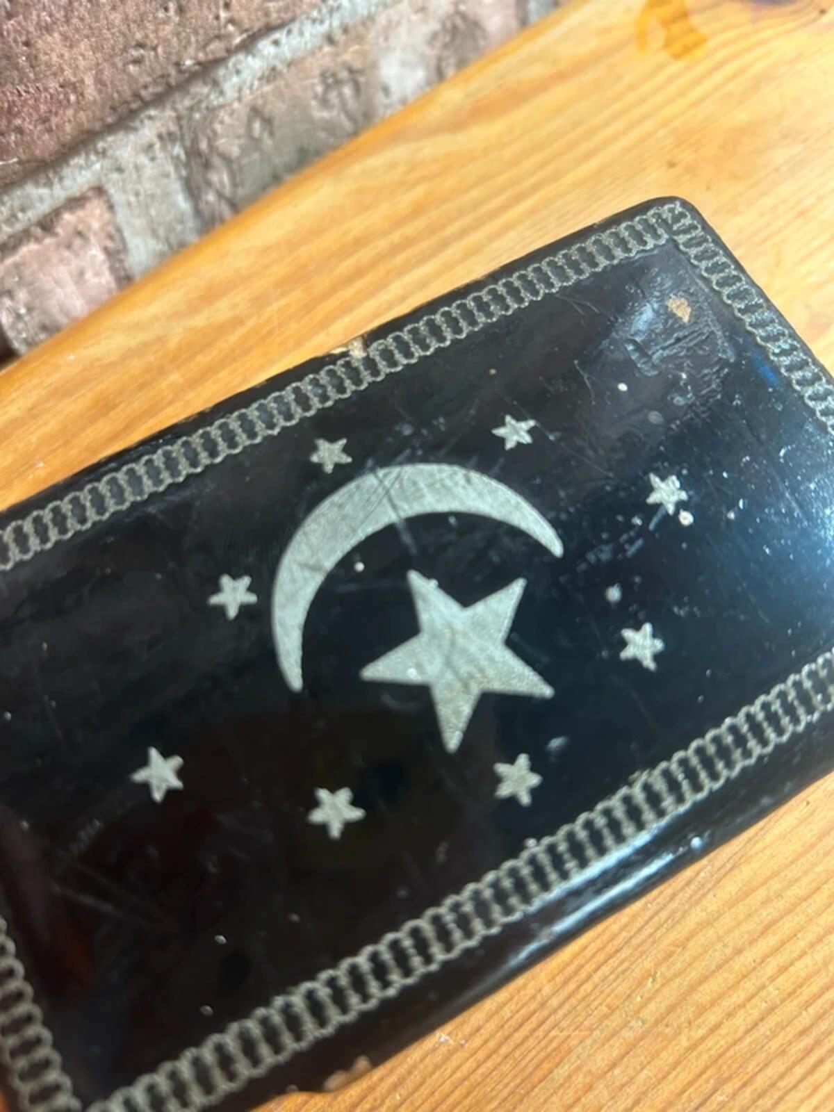 Antique Wooden Moon and Stars Box