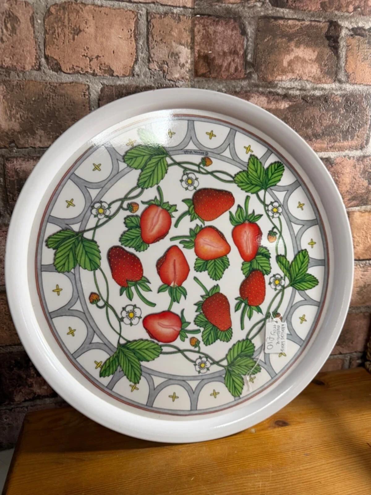 Marion Walsh Strawberry Melamine Round Tray