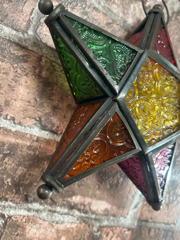 Moroccan Star Glass Tealight Holder