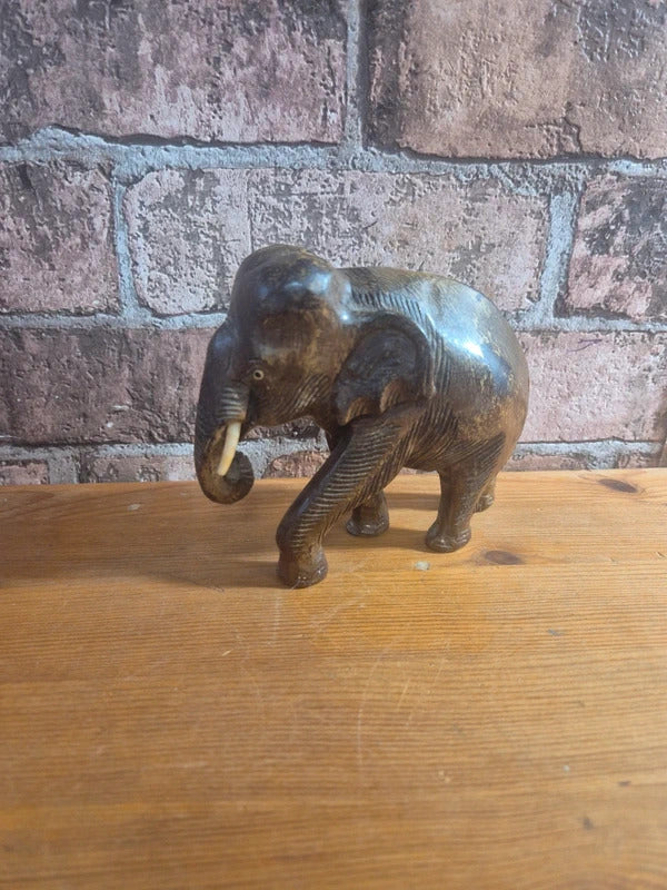 Hand carved wooden elephant