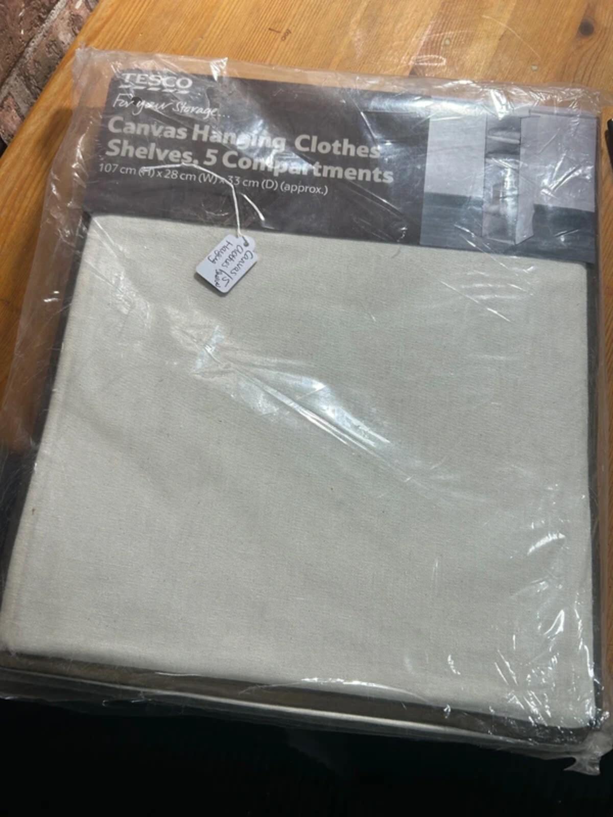Canvas Clothes Hanging 5 Shelves New