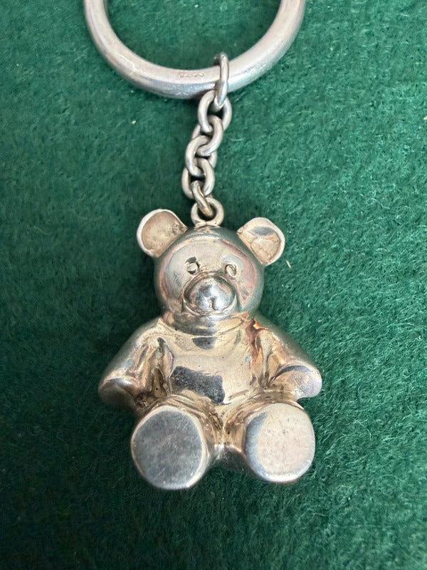 Sterling Silver Teddy Bear Keyring