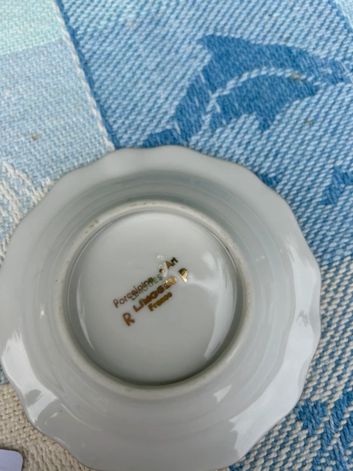 Pair of Limoges French Patterned Trinket Dish Plates
