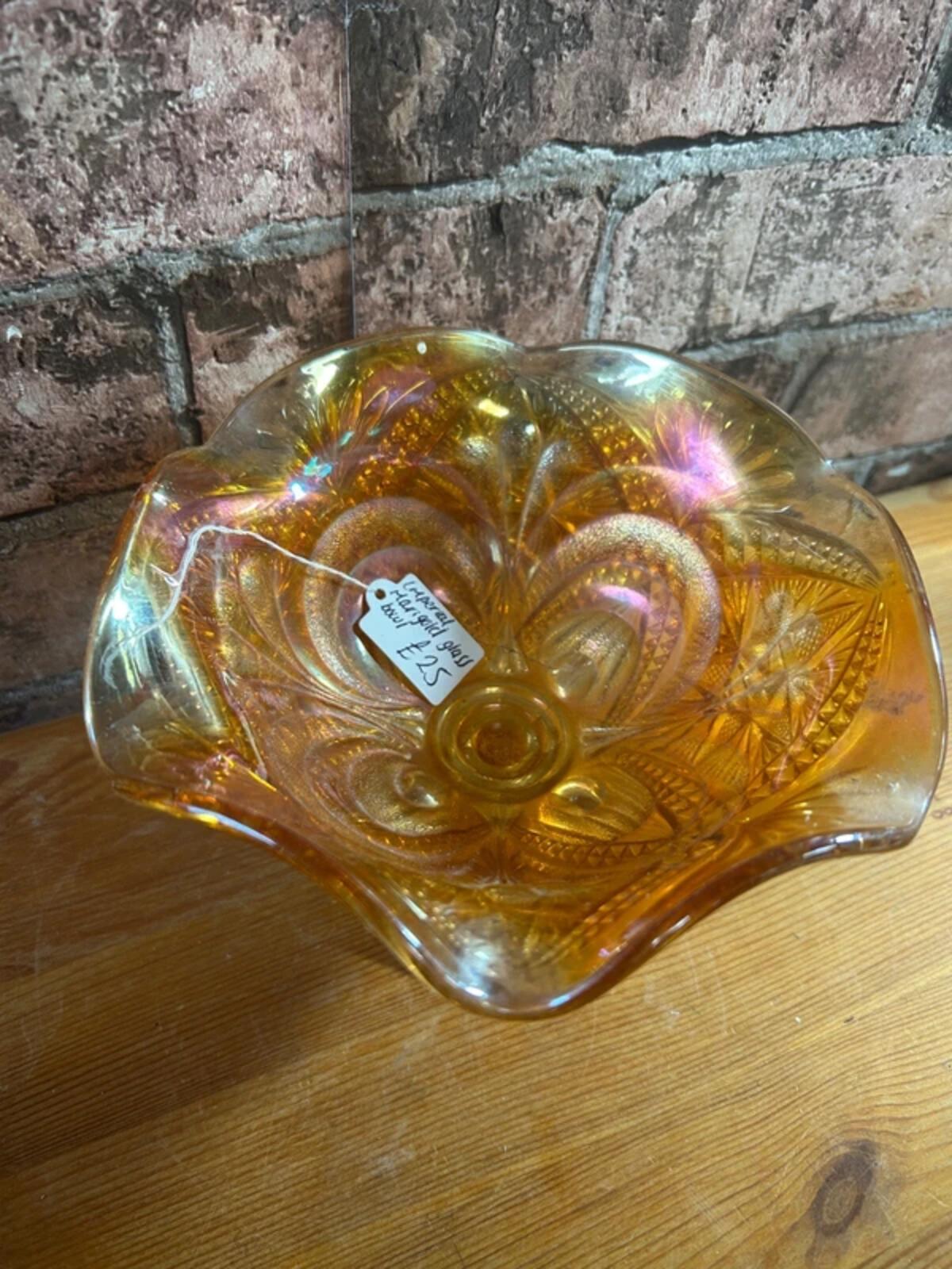 Vintage Imperial Marigold Glass Bowl