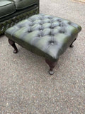 Chesterfield Antique Green Queen Anne Footstool