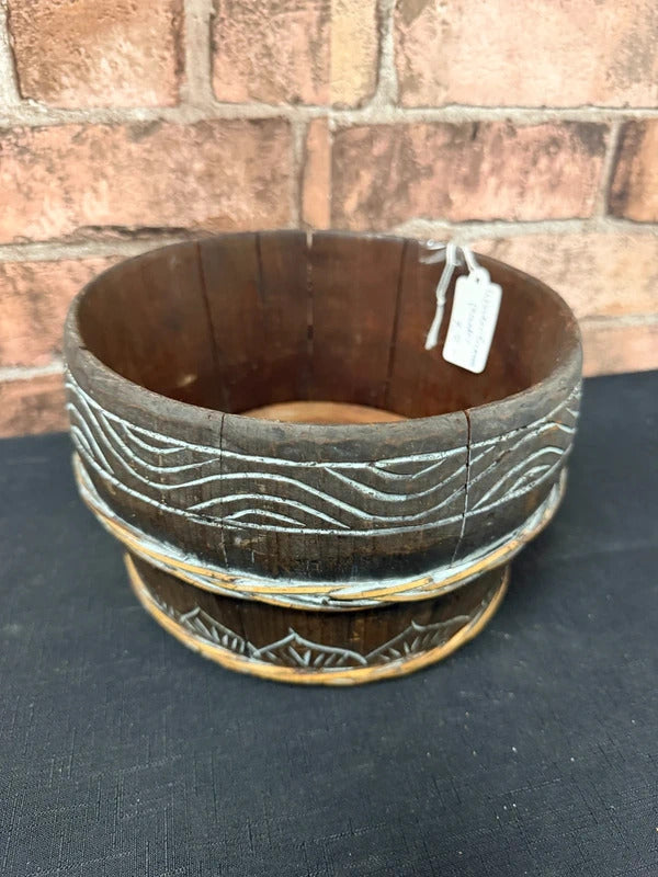 Wooden Barrel Planter Pot