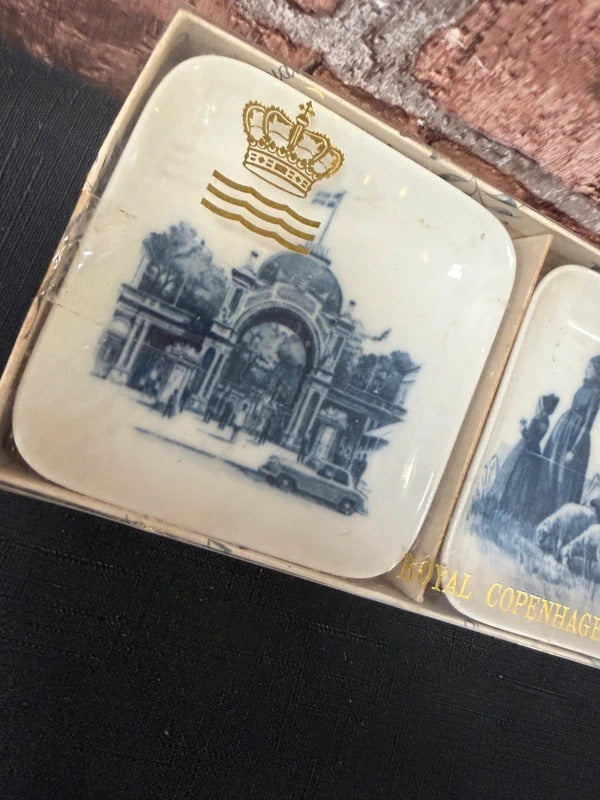 Vintage Royal Copenhagen Porcelain Trinket Dishes x 3