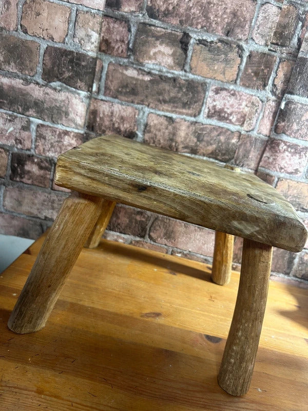 Vintage Hand Carved Milking Stool