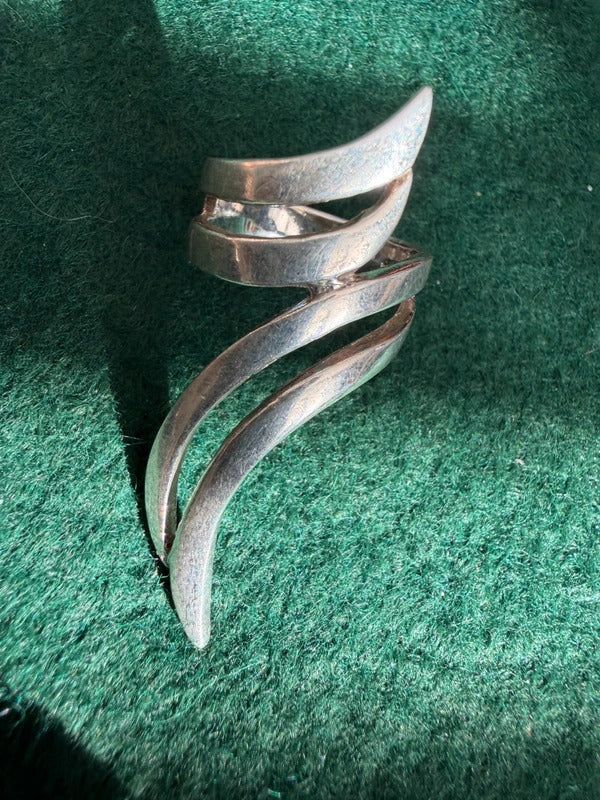 Silver Tall 925 Hallmarked Ring - Size L