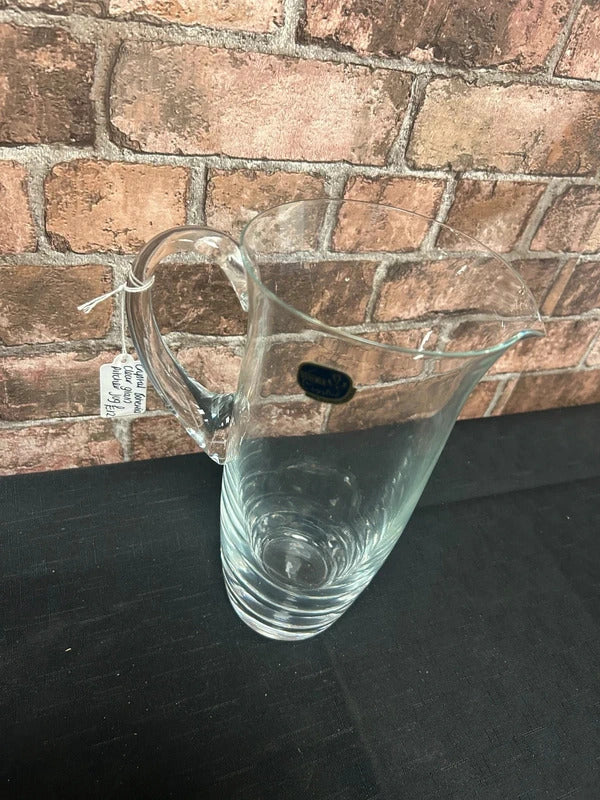 Crystal Bohemia Clear Glass Pitcher Jug