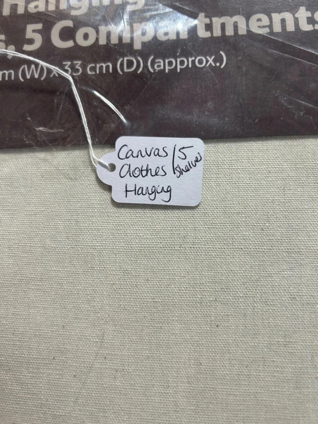 Canvas Clothes Hanging 5 Shelves New