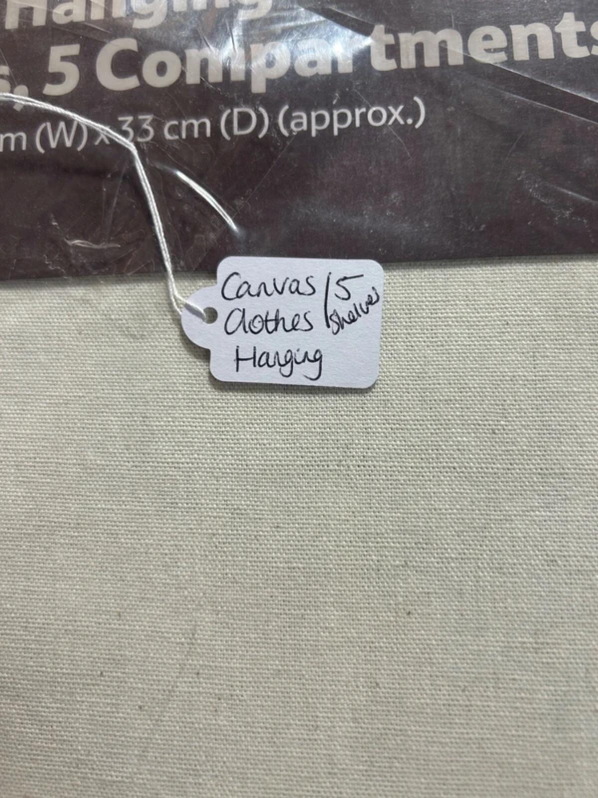 Canvas Clothes Hanging 5 Shelves New