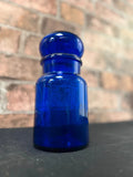 Vintage Blue Glass Apothecary Lidded Jar
