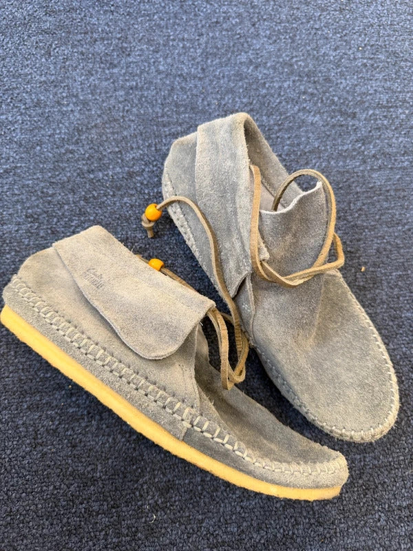 Clarks Originals Denim Blue Suede Shoes - Size 4.5D
