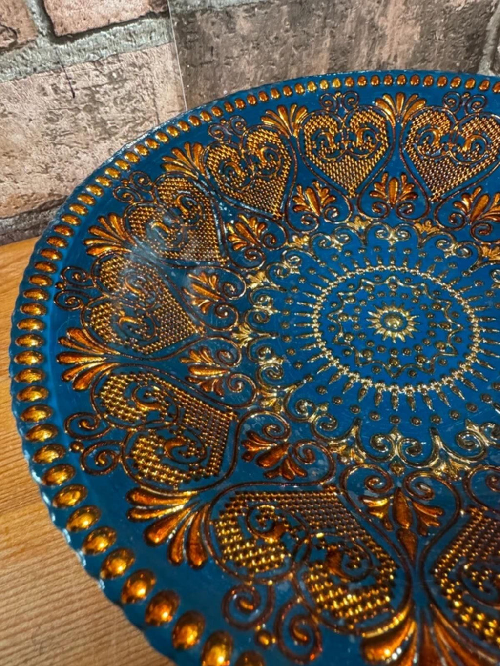 Vintage Glass Foil Art Bowl