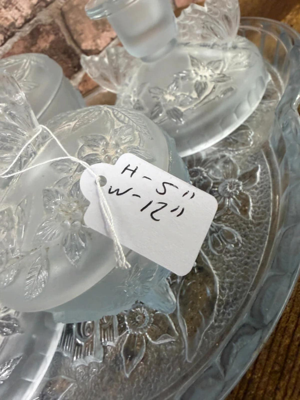 Vintage Frosted Glass Vanity Set
