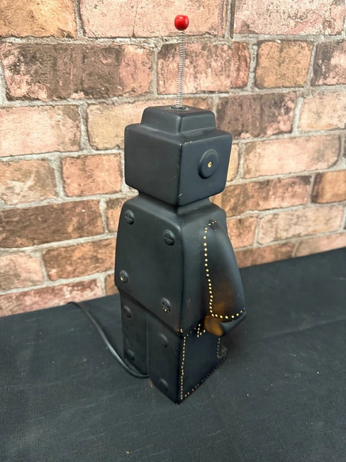 Black Ceramic Robot Lamp