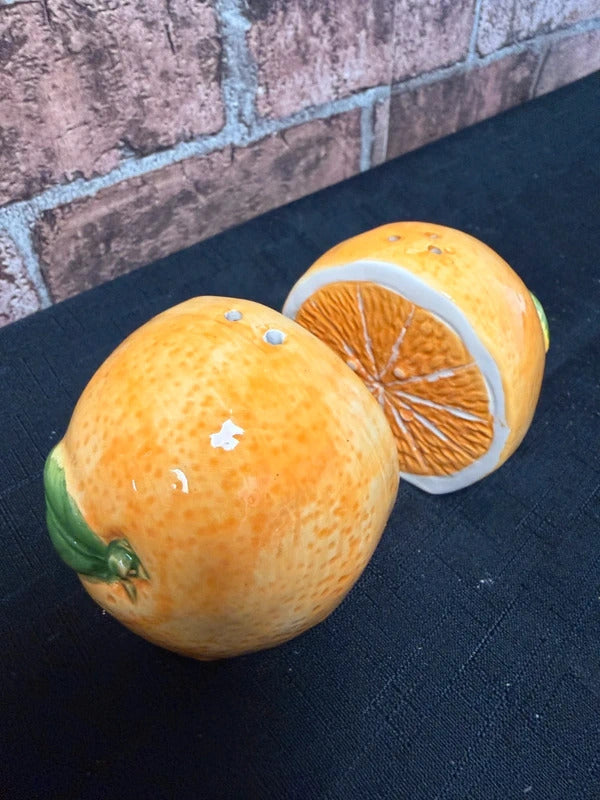 Ceramic Orange Salt and Pepper Pots