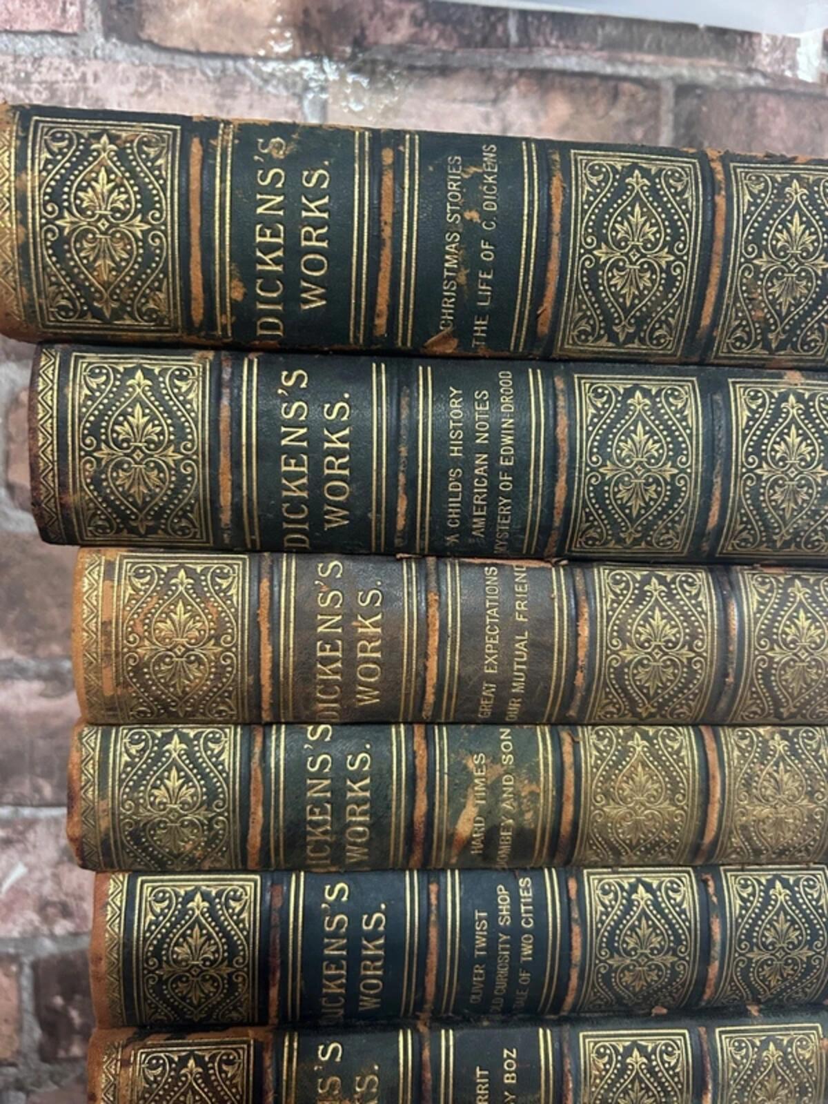 Dickens Works Late Victorian 10 Volume Book Set