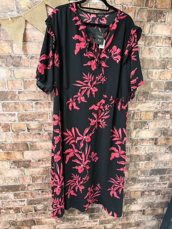 JD Williams Pink and Black Dress - Size 24