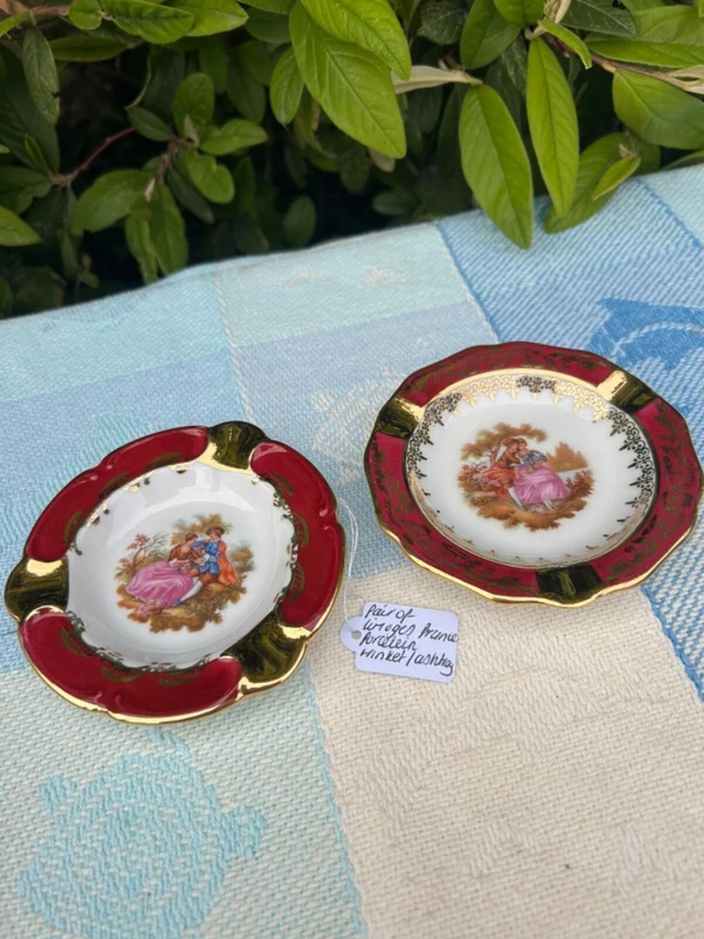 Pair of Limoges French Patterned Trinket Dish Plates