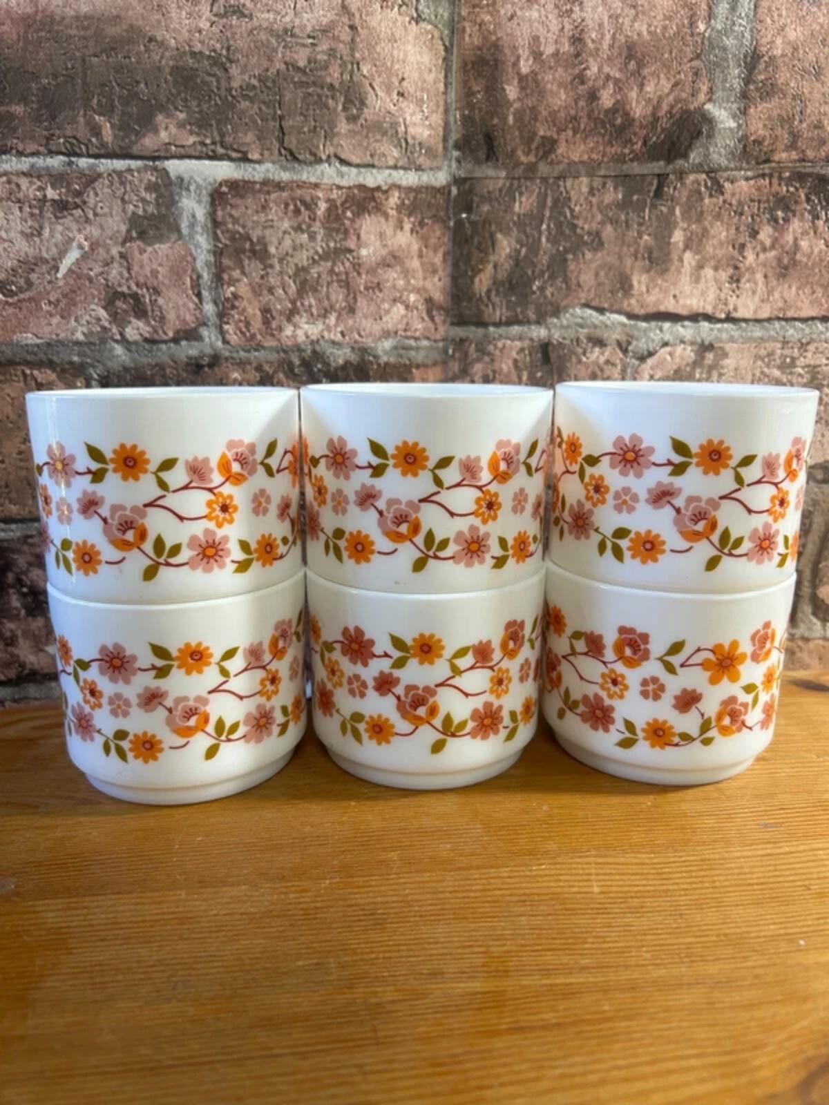 Vintage Arcopal Mugs x 6