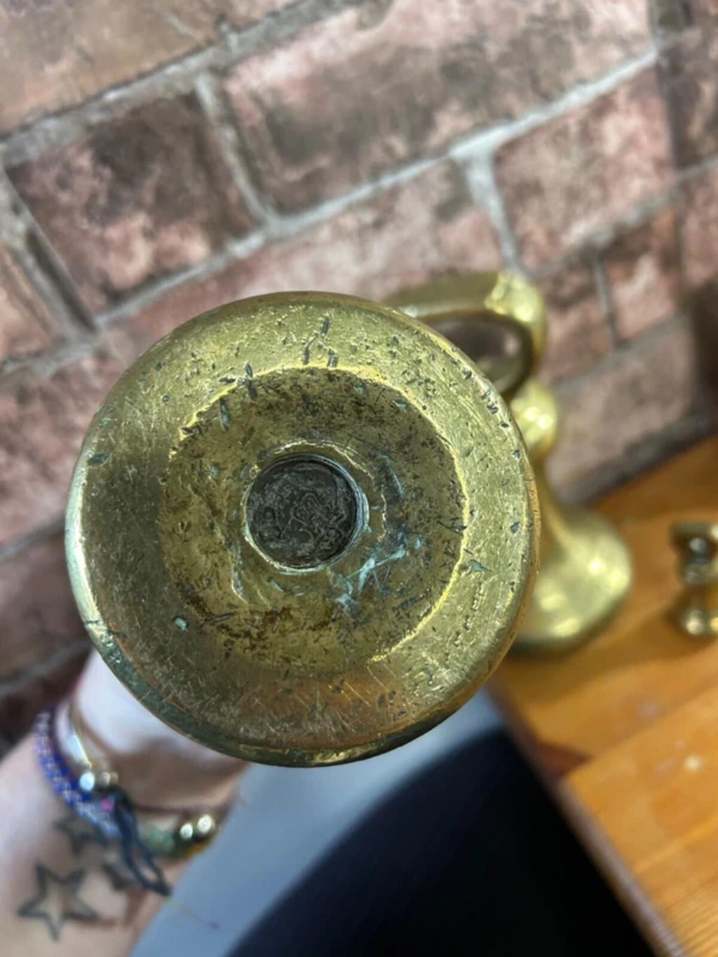 Set of 9 Antique Brass Weights