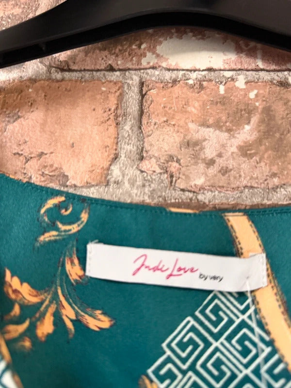 Judi Love by Very Green Swirl Patterned Midi Dress - Size 24